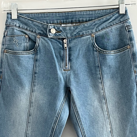 The Ragged Priest Low Rider Bootcut Jeans Size 24 Light Denim Stretch New - Picture 5 of 16